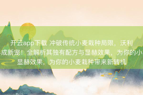 开云app下载 冲破传统小麦栽种局限，沃利丰麦乐丰系列肥料成新宠！全解析其独有配方与显赫效果，为你的小麦栽种带来新转机