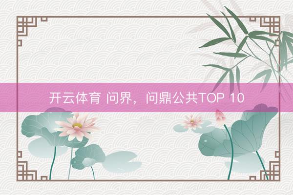 开云体育 问界，问鼎公共TOP 10
