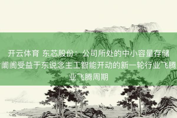 开云体育 东芯股份：公司所处的中小容量存储芯片阛阓受益于东说念主工智能开动的新一轮行业飞腾周期